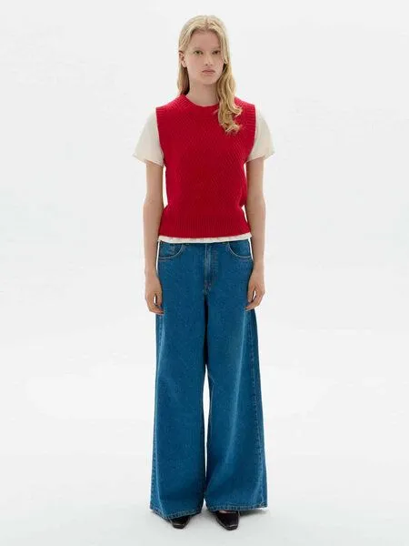 thinking mu thinking mu Damen Pullunder - Kaia - aus Wolle, Red (rot), – Produktbild 3 von 5