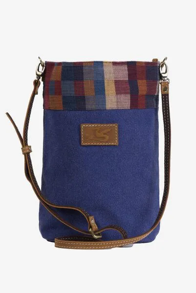 Dragolina Dragolina Umhängetasche Willow mit Webstoff der Pwo Karen, Azurblau kariert (blau), – Produktbild 4 von 4