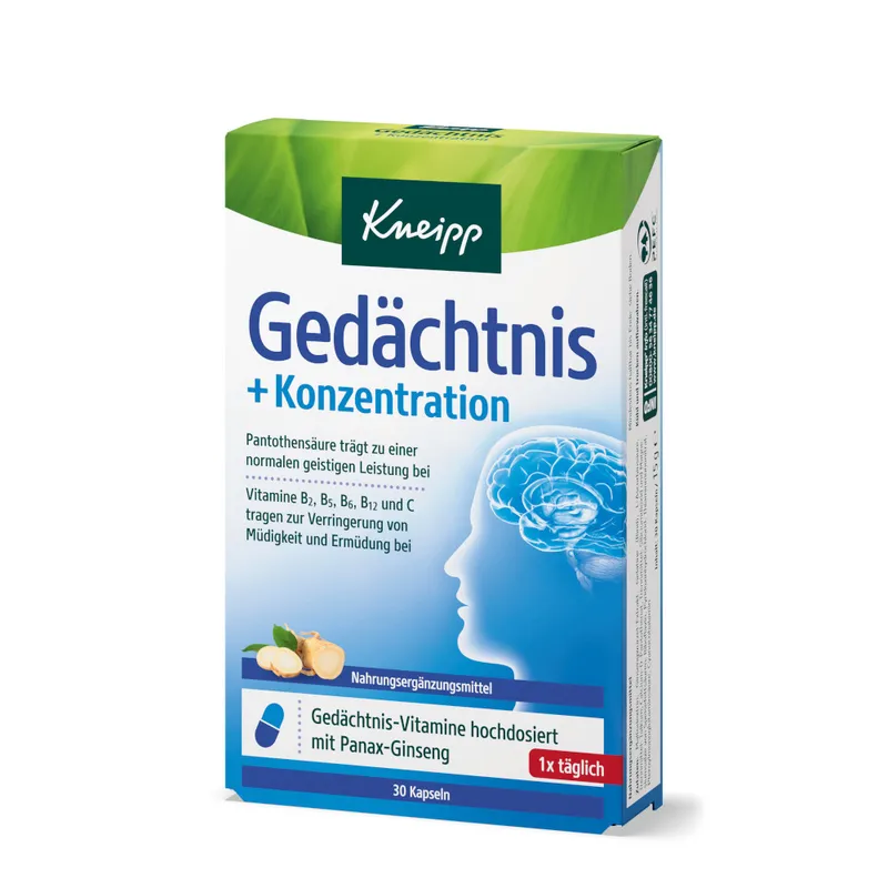 Kneipp Kneipp Gedächtnis + Konzentration 30 St Kapseln – Produktbild 1 von 1