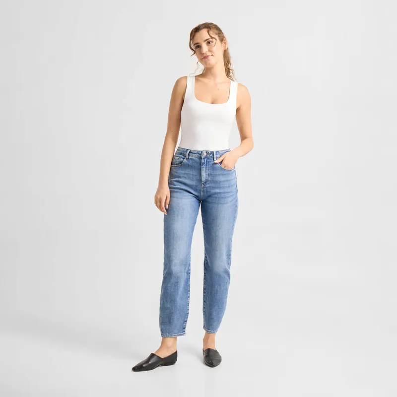 DAWN Damen Jeans STARDUST High Waist O-Shape DAWN Bio-Baumwolle, Light blue, – Produktbild 1 von 8