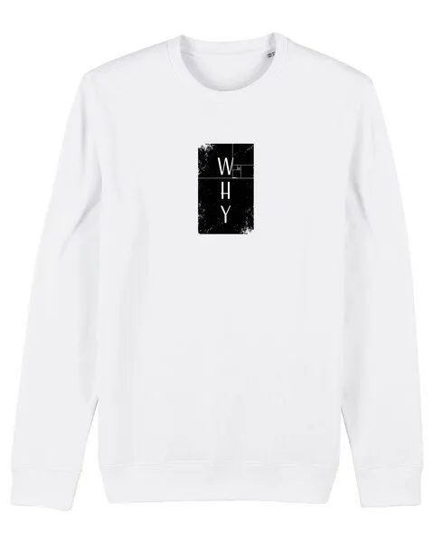 Human Family Human Family Bio Unisex Rundhals-Sweatshirt - "Switch - WHY" in Weiss – Produktbild 1 von 3