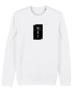 Human Family Human Family Bio Unisex Rundhals-Sweatshirt - "Switch - WHY" in Weiss – Produktbild 1 von 1