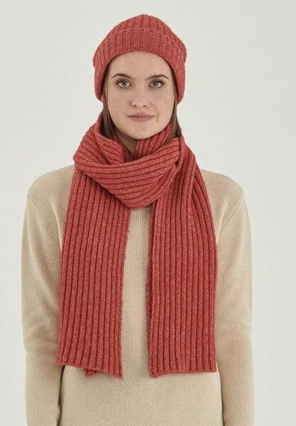 ORGANICATION ORGANICATION Unisex Strickschal aus Bio-Merinowolle und Bio-Baumwolle, Red, – Produktbild 1 von 2
