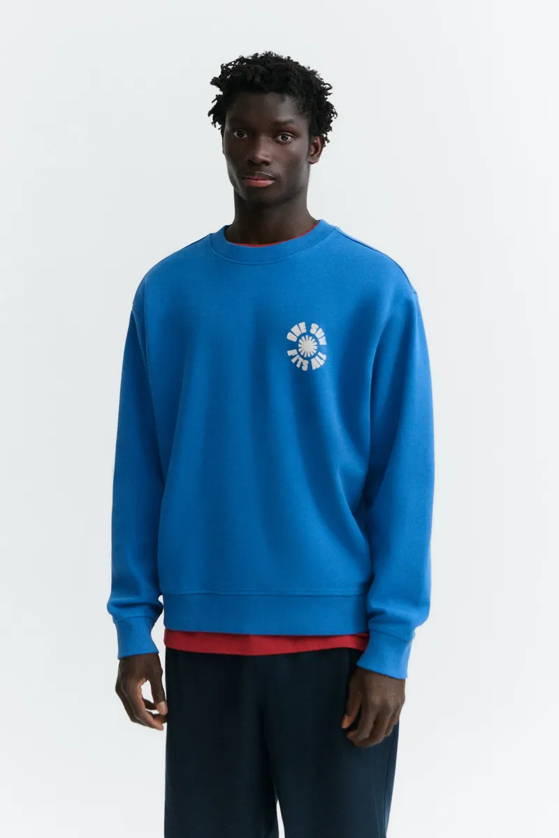 thinking mu Thinking MU Herren vegan Sweatshirt One Sun Von Leon Blue, Blau, – Produktbild 2 von 2