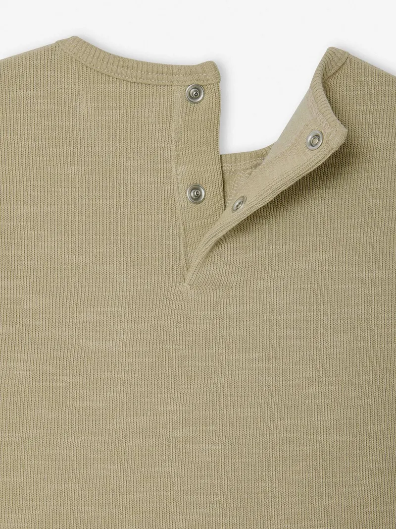 Vertbaudet Baby Langarmshirt mit Brusttasche, Khaki, – Produktbild 2 von 2