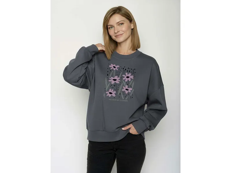 GreenBomb GreenBomb No Rain Core - Sweatshirt aus Bio-Baumwolle, Grau (gravel), – Produktbild 1 von 5