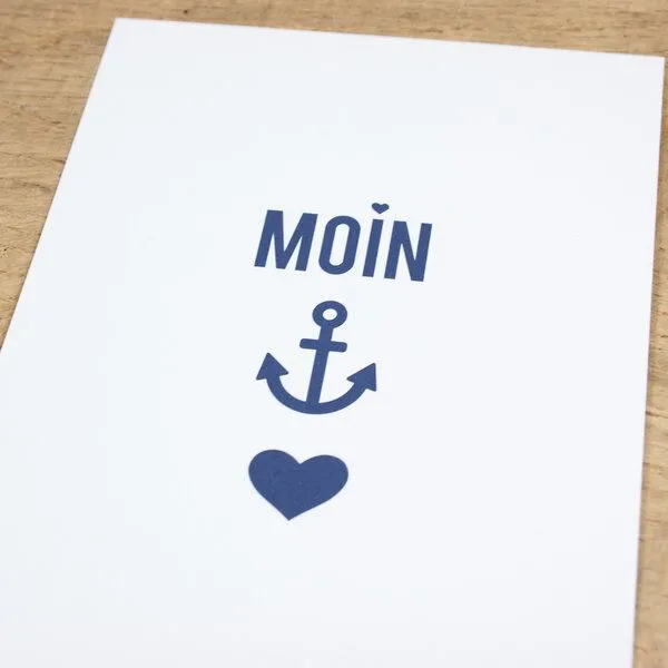 Bow & Hummingbird Bow & Hummingbird Maritime Postkarte "Moin-Anker-Herz" aus Recyclingpapier – Produktbild 2 von 2
