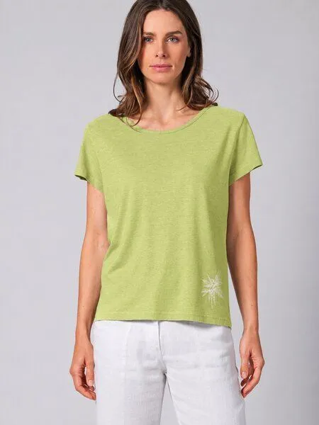HempAge HempAge Damen T-Shirt mit Print Hanf/Biobaumwolle, Bamboo (grün), – Produktbild 2 von 4