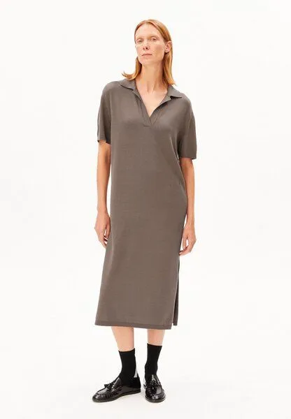 ARMEDANGELS ARMEDANGELS FINE POLO Damen Strickkleid aus Bio-Baumwoll Mix, Walnut cream, – Produktbild 4 von 4