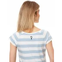 FellHerz FellHerz Damen T-Shirt Bio & Fair & Vegan, Block-striped white-light-blue, – Produktbild 1 von 1