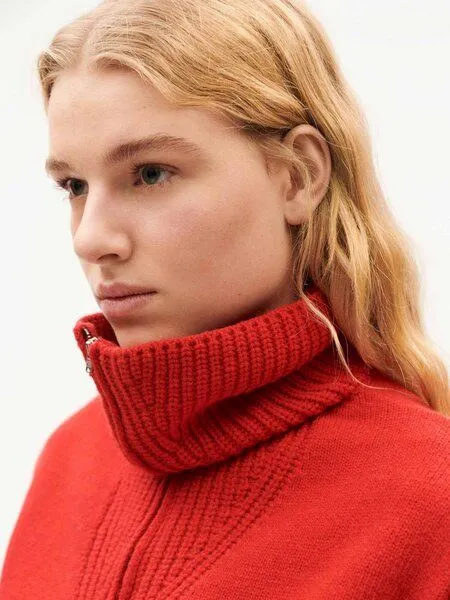 thinking mu thinking mu Damen Pullover - Tanit Knitted Sweater - aus Wolle, Red (rot), – Produktbild 3 von 3
