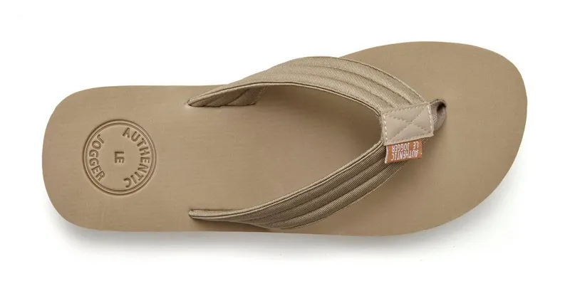 AUTHENTIC LE JOGGER AUTHENTIC LE JOGGER Badelatsche, Flip Flop, Badepantolette, Badeschlappe, Sommerschuhe Badezehentrenner Pantolette, Zehentrenner mit ultraleichter Sohle Unisex VEGAN, Beige, – Produktbild 4 von 5