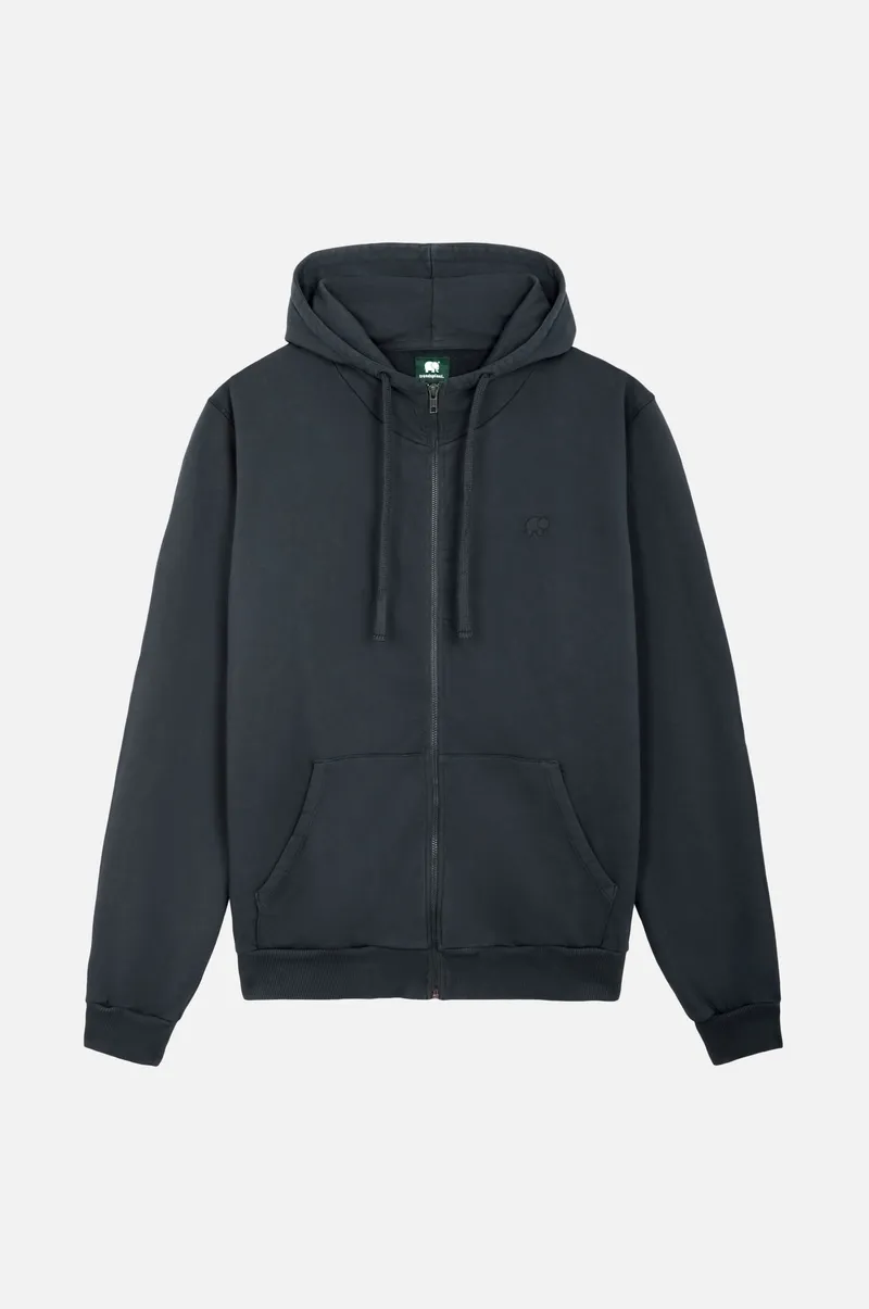 Trendsplant Trendsplant Herren vegan Reißverschluss- Hoodie Essential Bitumen-Grau, Dunkelgrau, – Produktbild 2 von 2