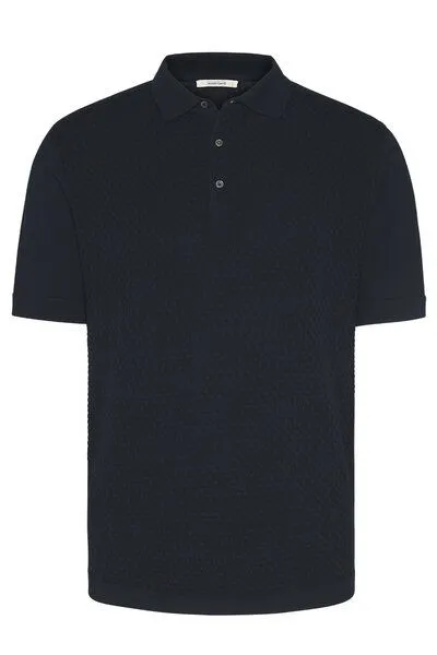 Wunderwerk Wunderwerk Herren Poloshirt aus Bio-Baumwolle "Polo waffle knitmix 1/2 male", Dunkelblau (old navy 695), – Produktbild 3 von 3