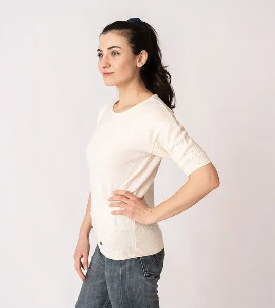 Gary Mash GARY MASH Kurzarm-Pullover Vina aus Biobaumwolle, Ivory (weiß), – Produktbild 3 von 4