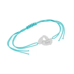 Eppi Eppi String-Armband aus Gold mit Babyfüßchen und Gravur Amy – Produktbild 1 von 1