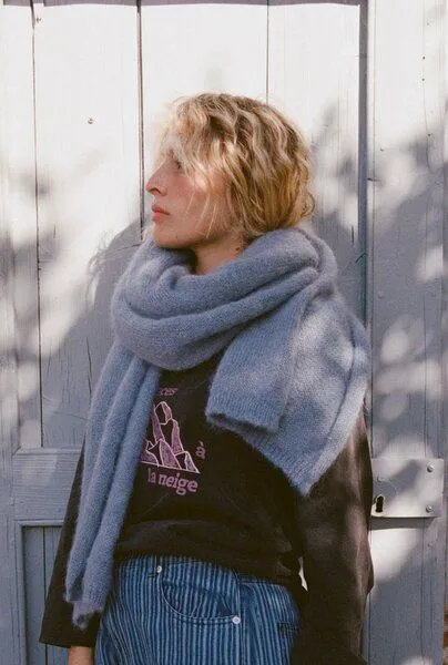 Nénés Nénés Warmes Mohair-Tuch – Clémence, Blau, – Produktbild 1 von 4