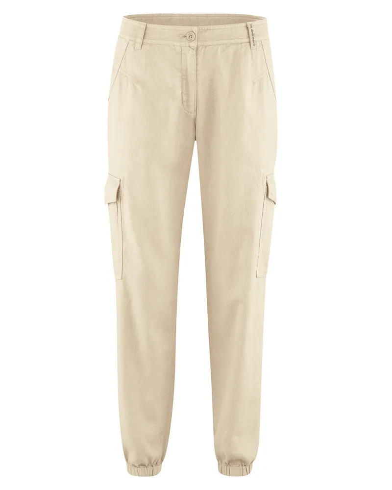 HempAge Hempage Damen vegan Sportliche Cargo Hose Gobi In Beige, Beige, – Produktbild 1 von 2