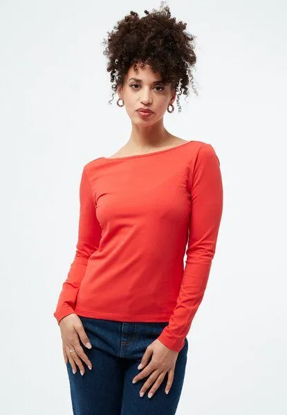 Givn Berlin Givn Berlin Longsleeve GBMIMI aus Bio-Baumwolle mit tiefem Rückenausschnitt, Tomato red, – Produktbild 2 von 4