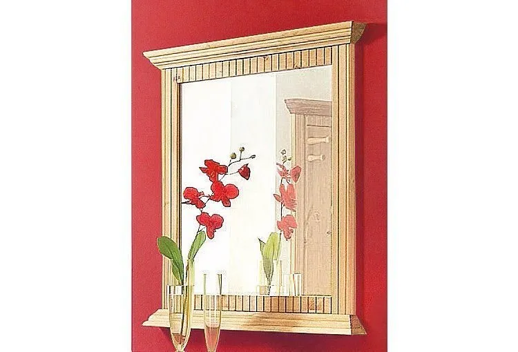 OTTO home Spiegel Rustic, Garderobenspiegel, Landhausstil (Made in Europe), Rahmen in Kiefer massiv, Breite 78 cm, mit Zierfräsungen, Beige, – Produktbild 4 von 5