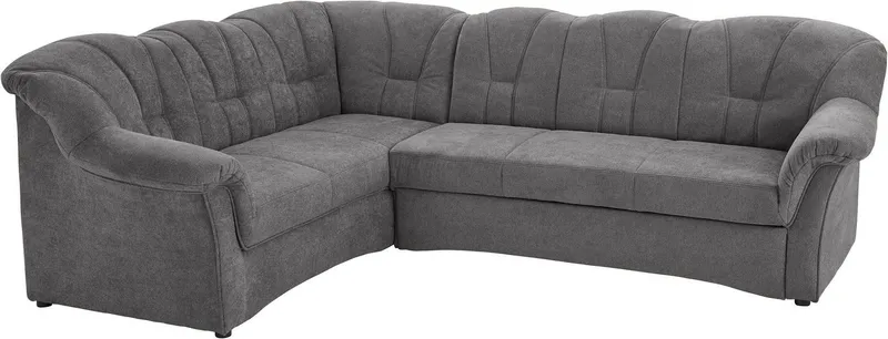 DOMO collection Ecksofa Papenburg B/T/H: 242/190/84 cm L-Form, wahlweise mit Bettfunktion, Langer Schenkel links oder rechts, Grau, – Produktbild 4 von 8