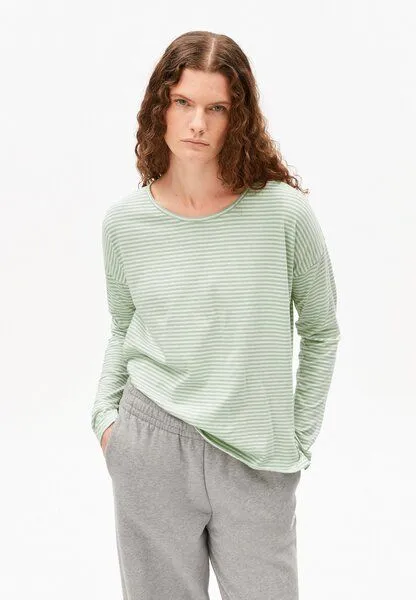 ARMEDANGELS ARMEDANGELS XIANAA STRIPES Damen Longsleeve aus Bio-Baumwolle, Oatmilk-foam, – Produktbild 1 von 4