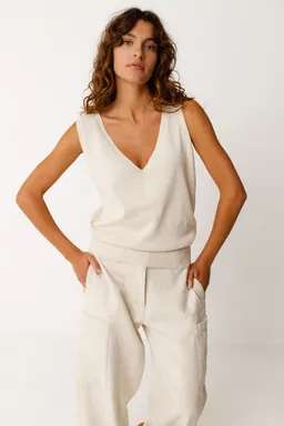 SKFK SKFK Damen vegan Oberteil Maindi Beige – Produktbild 1 von 1
