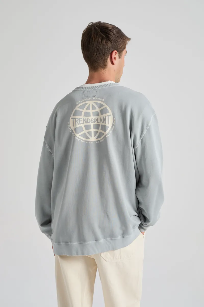 Trendsplant Trendsplant Herren vegan Sweatshirt Hangar Quarry Blue, Hellblau, – Produktbild 2 von 2