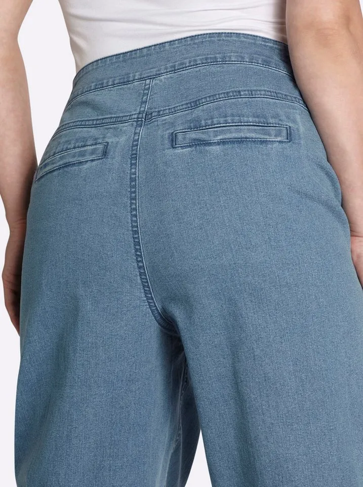 sheego sheego Bequeme Jeans Jeans erhöht, Blau, – Produktbild 4 von 5