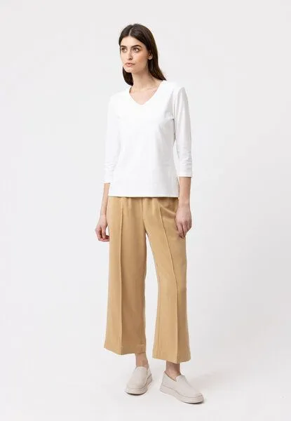 LANA Organic LANA Organic V-Neck Shirt für Damen, 3/4 Arm - Modell Mara, Ecru (weiss), – Produktbild 4 von 4