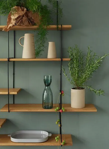 Hausen Hausen Wandregal Link shelf set 1 oak / black, Black, – Produktbild 2 von 3