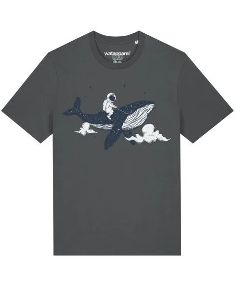 watapparel watapparel T-Shirt Unisex Spacewhale, Anthracite, – Produktbild 1 von 4
