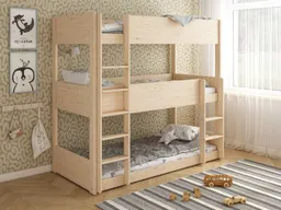 OTTO home Etagenbett TIPO, Stockbett, Hochbett, Bodenbett, platzsparend (Leitern beidseitig montierbar), mit 3 Schlafplätzen, FSC® zertifiziertes Massivholz (Kiefer) – Produktbild 1 von 1