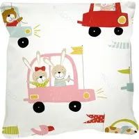 HANS NATUR Kissenbezug 40x40 cm Bio-Baumwolle "Autos" Mit Reißverschluss – Produktbild 1 von 1