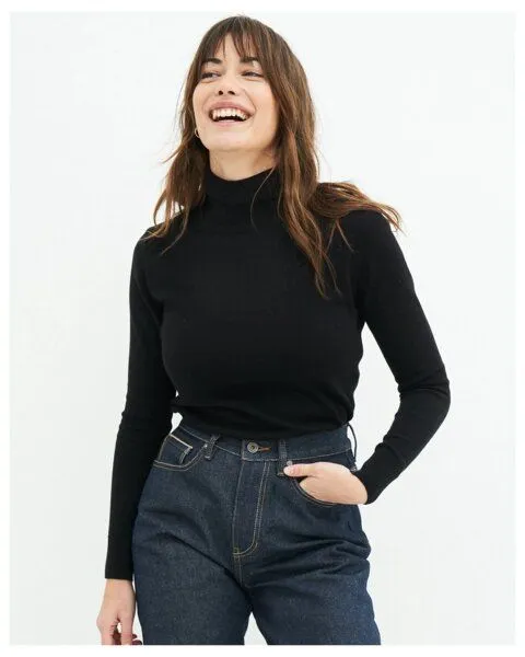 Kuyichi Kuyichi Rachel Rollkragenpullover aus Bio-Baumwolle, Off white, – Produktbild 2 von 2