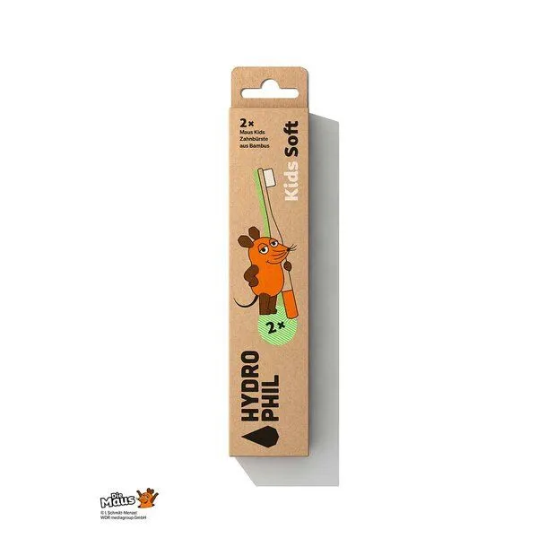 Hydrophil Hydrophil Kinder Maus Zahnbürste aus Bambus | extra weich, Orange, – Produktbild 4 von 6