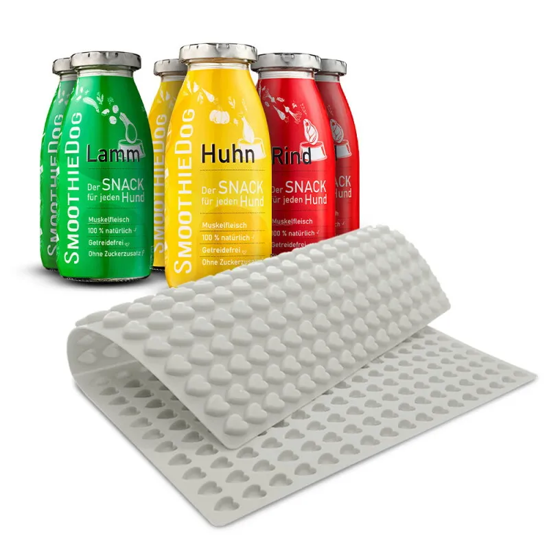 SmoothieDog SmoothieDog 6er Pack Klassik 6x 250ml + Trixie Backmatte Grau – Produktbild 1 von 3