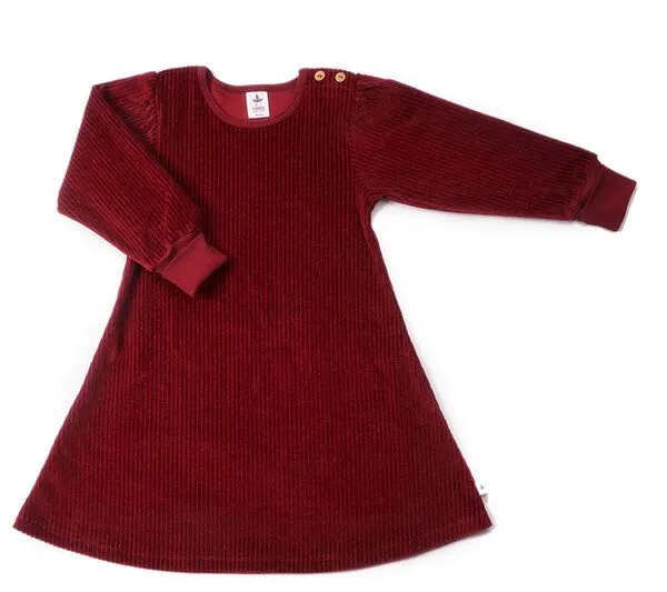 Leela Cotton Leela Cotton Mädchen Cord-Kleid Bio-Baumwolle, Bordeaux, – Produktbild 1 von 2