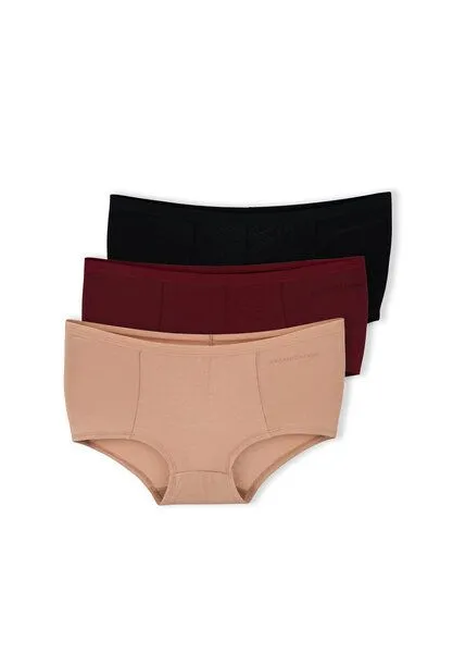 ORGANICATION ORGANICATION BLAIRE | Boyshorts Panty aus Bio-Baumwolle und TENCEL Modal im 3er-Pack, Mix-21, – Produktbild 1 von 4