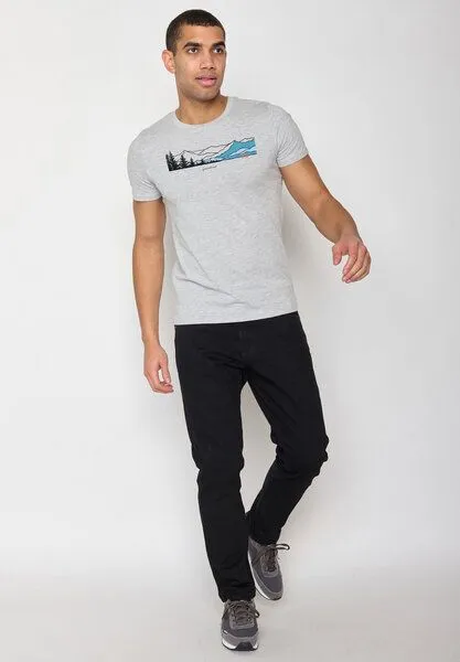 GreenBomb GREENBOMB Nature Hike Together Guide - Sportliches T-Shirt aus Bio-Baumwolle / hochwertiger Print / GOTS / Fair & Vegan, Grau (heidegrau), – Produktbild 4 von 4