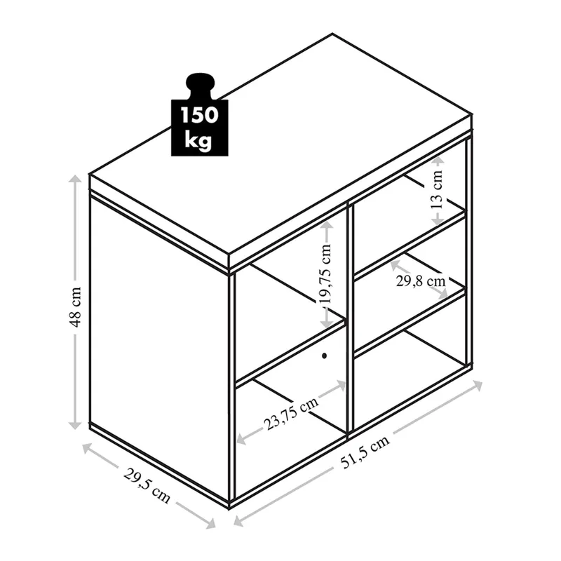 Kesper Schuhschrank mit Sitzkissen, 5 Fächer, Weiss, – Produktbild 4 von 4
