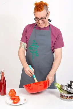 Hirschkind Hirschkind Handgewebte graue Fair-Trade & Bio-Kochschürze "Petersilie" – Produktbild 1 von 1