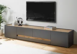 Furn.Design Lowboard Center (großer TV Unterschrank in Grau und Eiche, Breite 223 cm), mit viel Stauraum – Produktbild 1 von 1