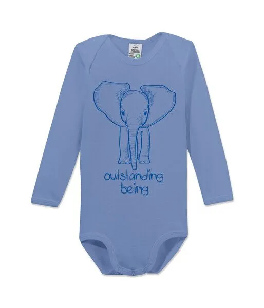 kippie kippie veganer Langarm Baby Body aus GOTS Bio-Baumwolle – Outstanding, Blau, – Produktbild 1 von 1