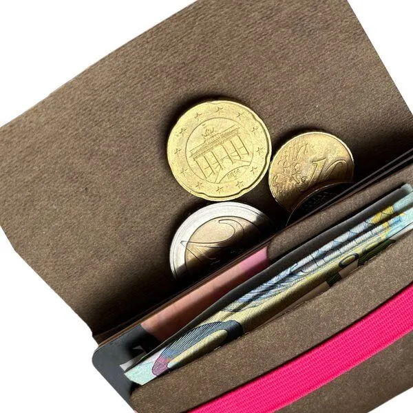 ANDERS & KOMISCH ANDERS & KOMISCH Veganes Kreditkartenetui - Cardholder mit Münzfach - TINY Braun, Pink, – Produktbild 3 von 4