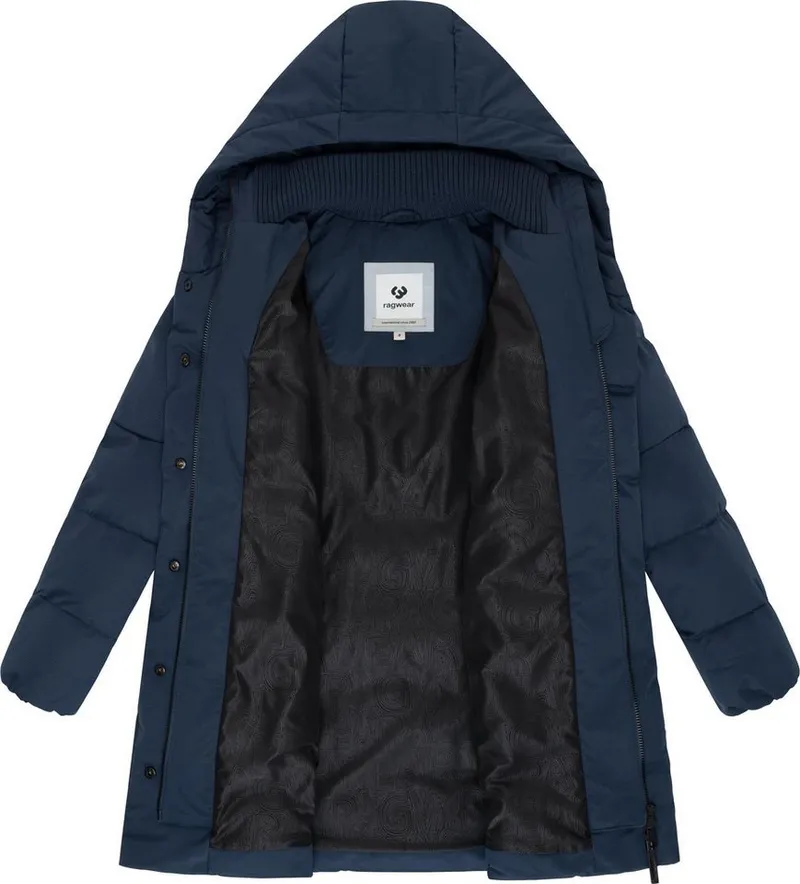 ragwear ragwear Steppmantel Niani YOUMODO Warmer Wintermantel mit hohem Kragen und Kapuze, Blau, – Produktbild 1 von 3