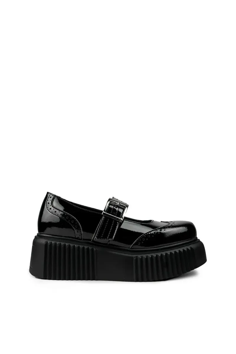Altercore Altercore Damen vegan Schuhe Anabelle Patent, Schwarz, – Produktbild 3 von 3