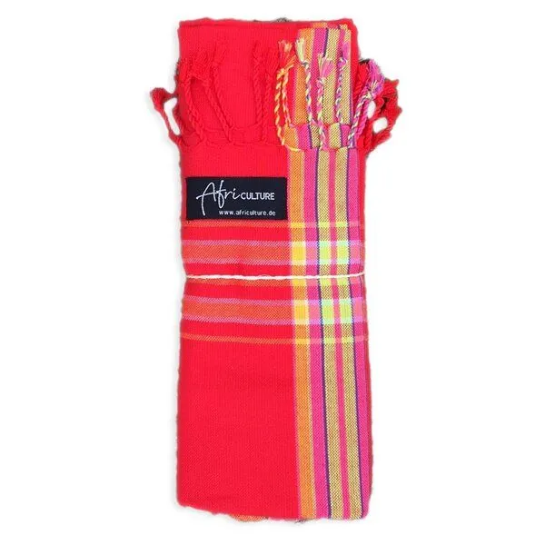 Africulture Africulture Kikoy Strandtuch, Sarong, Rot, – Produktbild 3 von 4