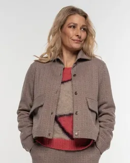 Alma & Lovis Alma & Lovis Edle Jacke in Karo-Melange aus feiner Bio-Baumwolle | Karo Jacke – Produktbild 1 von 1