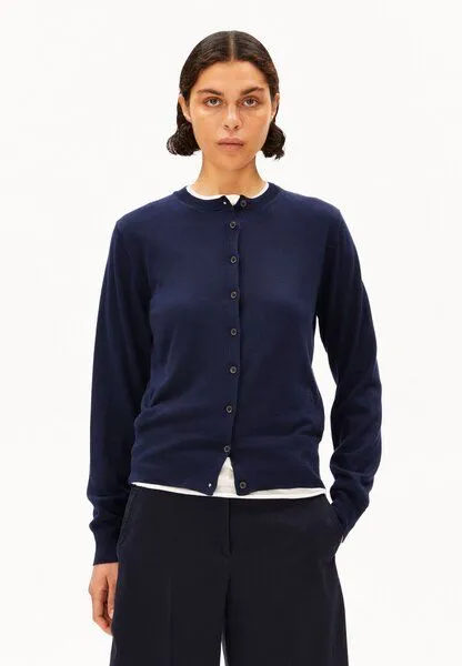 ARMEDANGELS ARMEDANGELS FINE KNIT Damen Strickjacke aus Bio-Baumwoll Mix, Tinted navy, – Produktbild 1 von 4